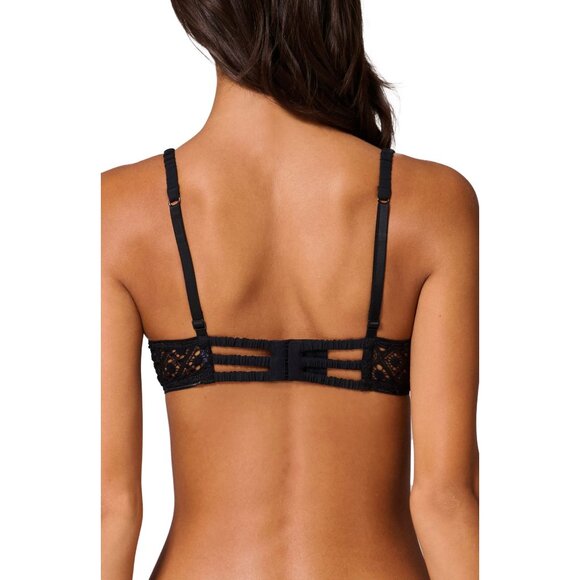 🆕SIMONE PERELE Apolline Demi Lace Underwire Non-Padded Bra 36B Black #1F5330 - Picture 5 of 9